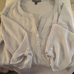 Express Sheer Grey Blouse